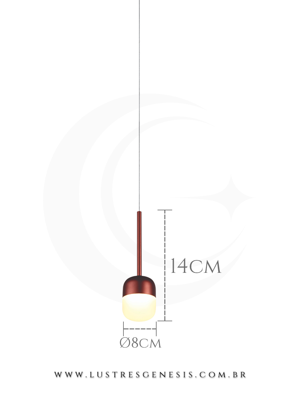 Luminaria LED Pendente Metal Cinza e Acrilico Bivolt 6W Cabeceira de Cama, Lavabo, Balcao de cozinha, Bancada de Cozinha, Banheiro